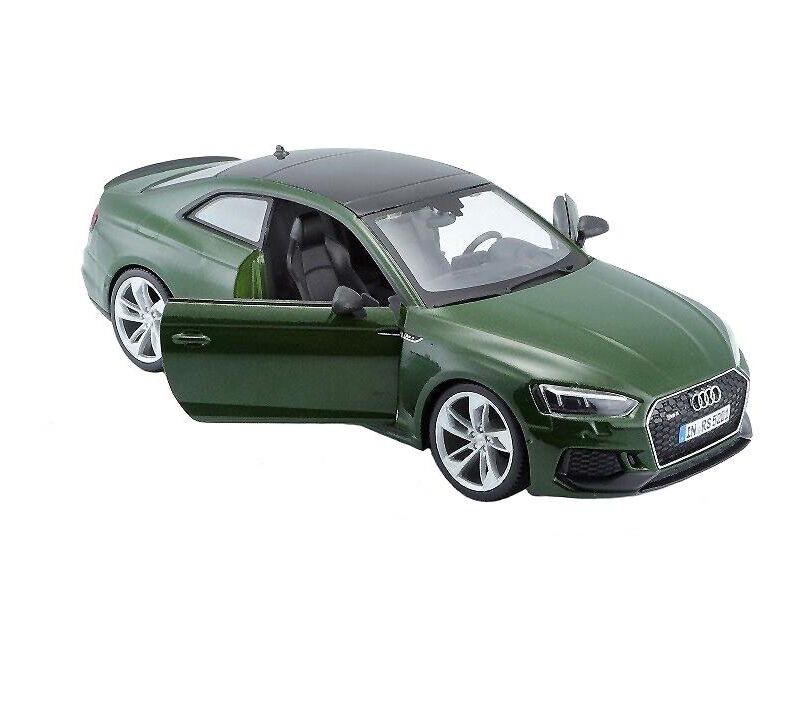 Audi RS 5 Coupe Metallic Green Metallic with Black Top 1/24 Diecast Model Car by Bburago
