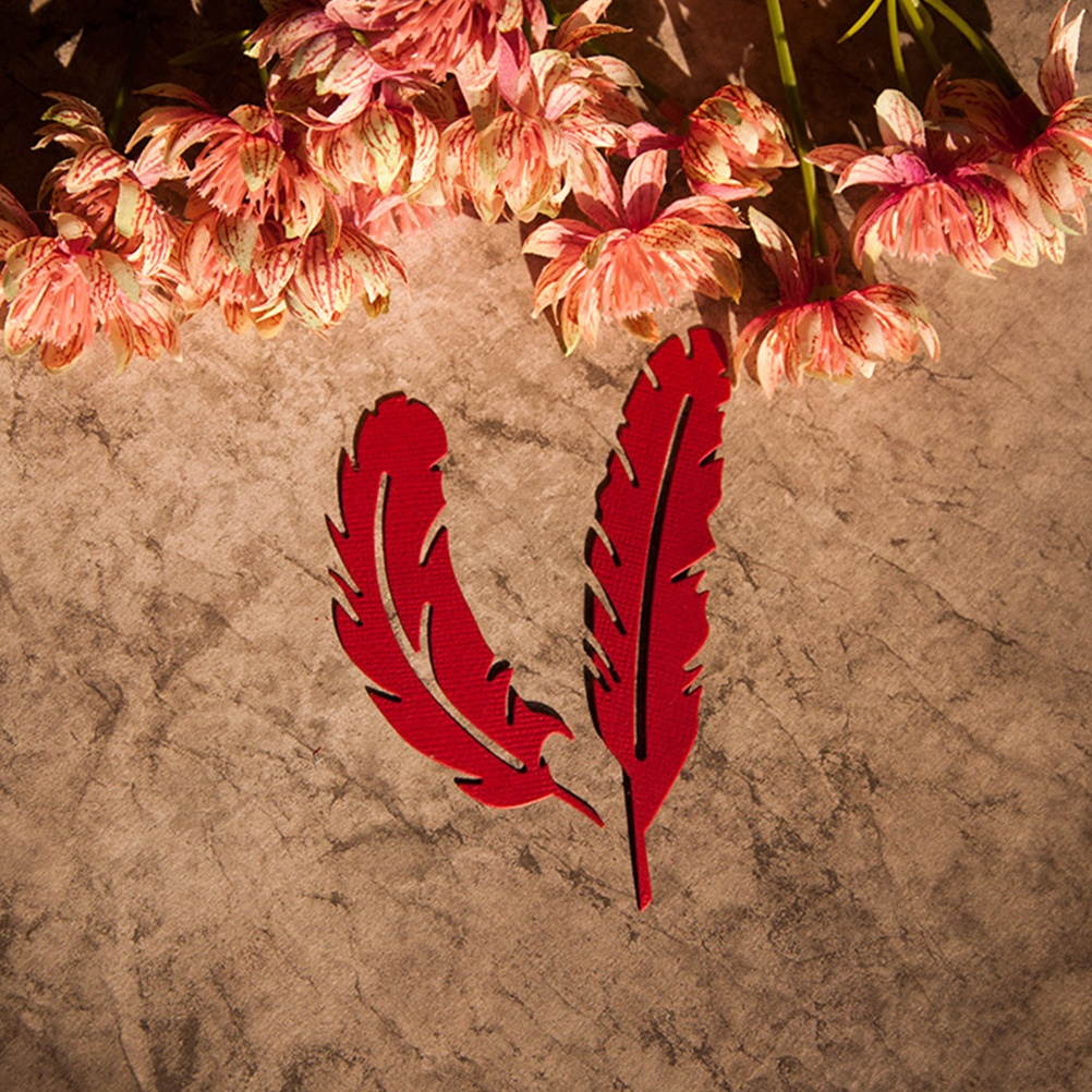 DIY Cutting Template Embossing Cutting Dies Metal Stencil Mould for Album Scrapbooking Paper Art Craft Decor (Feathers)