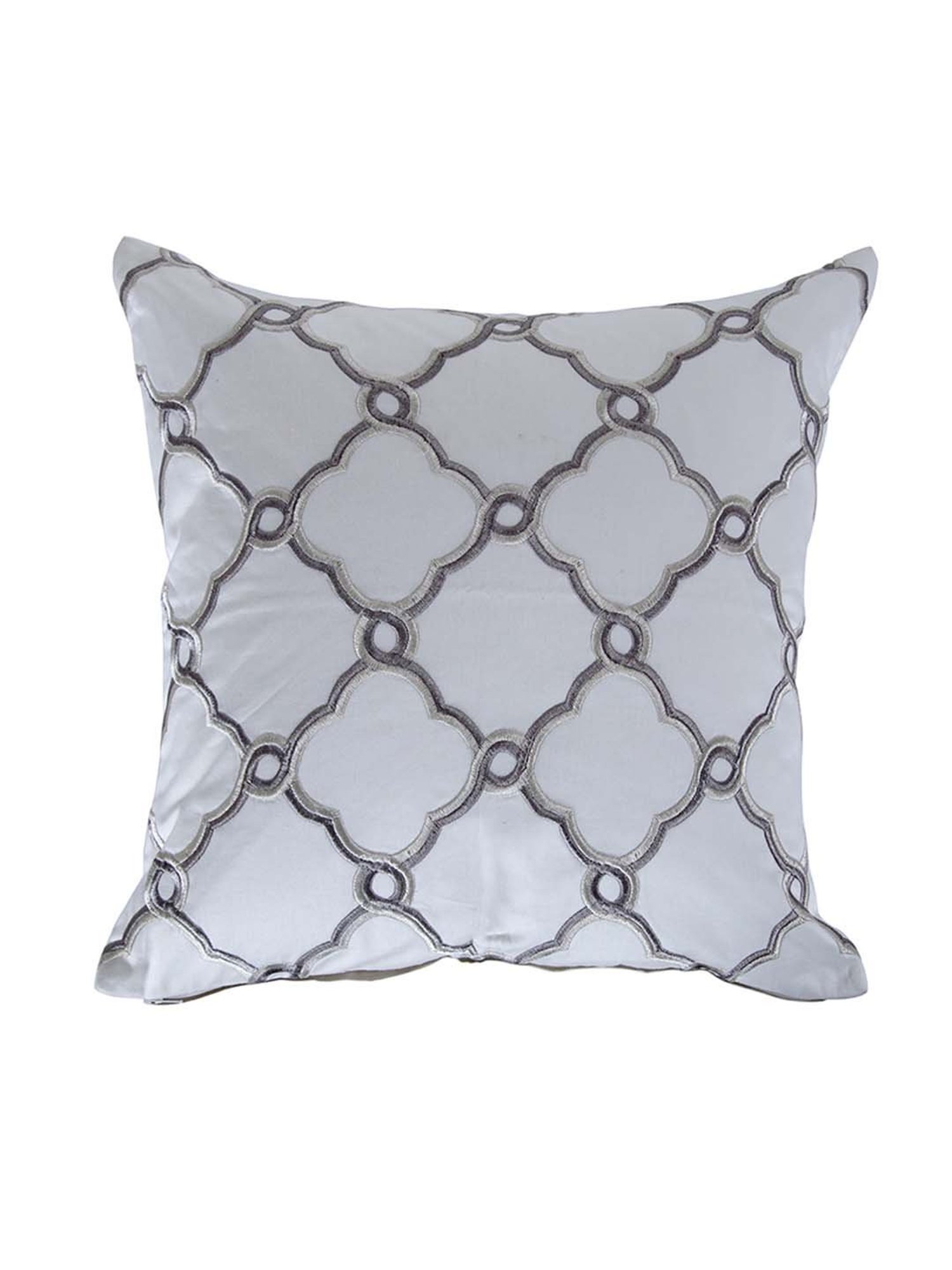 Maspar Fretwork Grey Cotton Cushion Cover