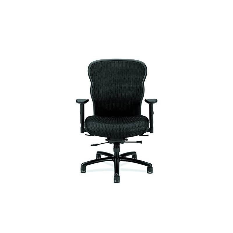 Wave Mesh Big and Tall Executive Chair | Knee-Tilt | Adjustable Arms | Black Fabric Seat | HVL705 Model