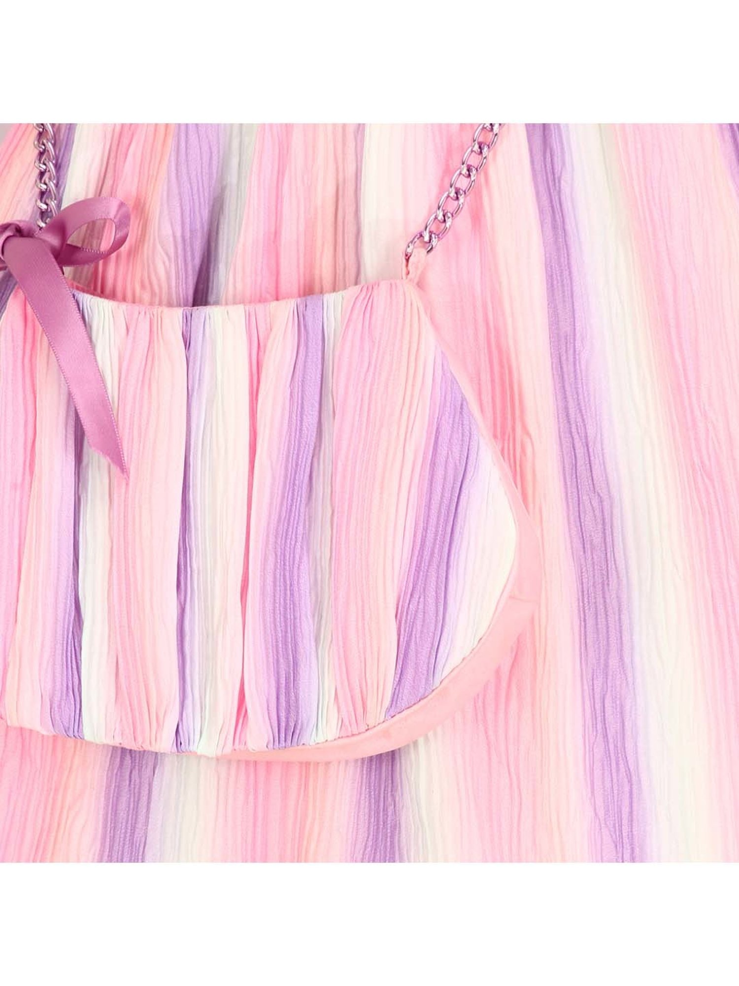 Cutecumber Kids Pink & Purple Striped Dress