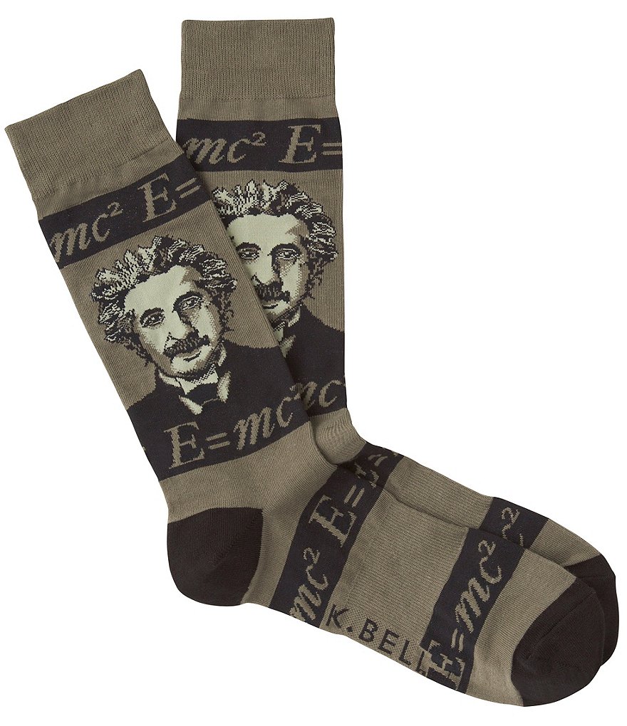 K. Bell Novelty Einstein Crew Socks