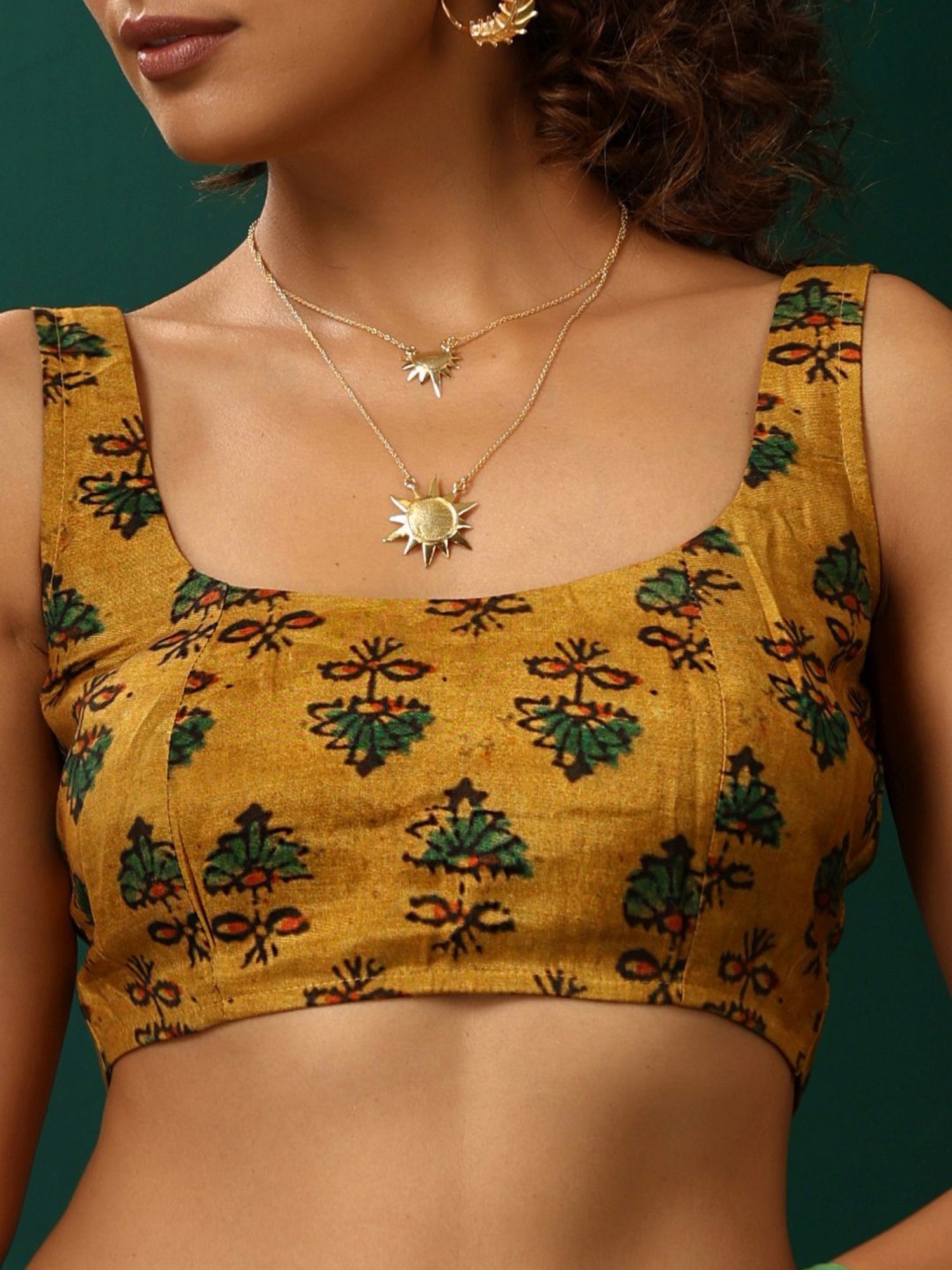 true Browns Yellow Printed Blouse