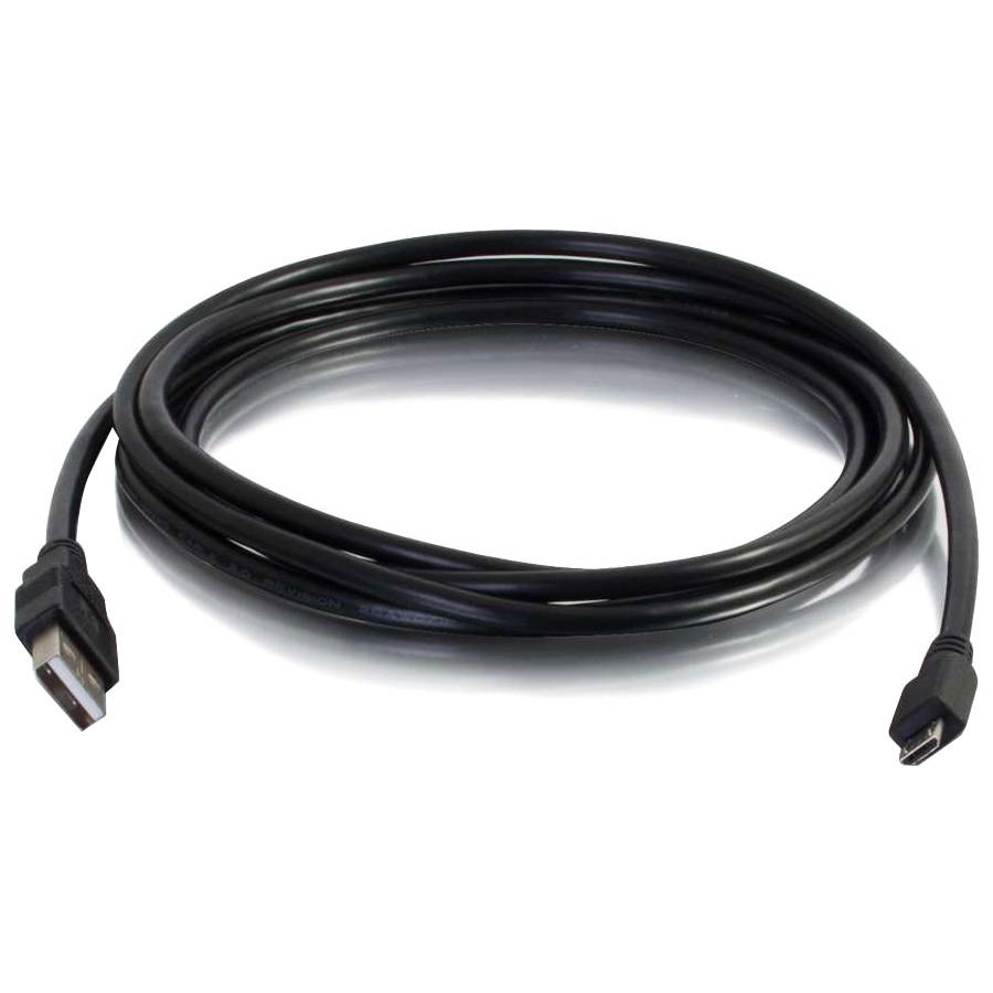 C2G 27423 Micro USB Cable - USB 2.0 A Male to Micro-USB B Male Cable, Black (1 Foot, 0.3 Meters)