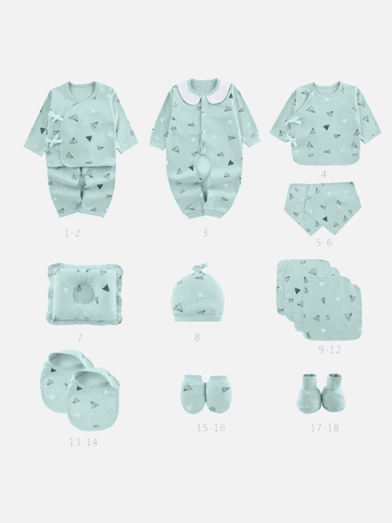 Little Surprise Box Kids Green Cotton Printed Full Sleeves Gift Set