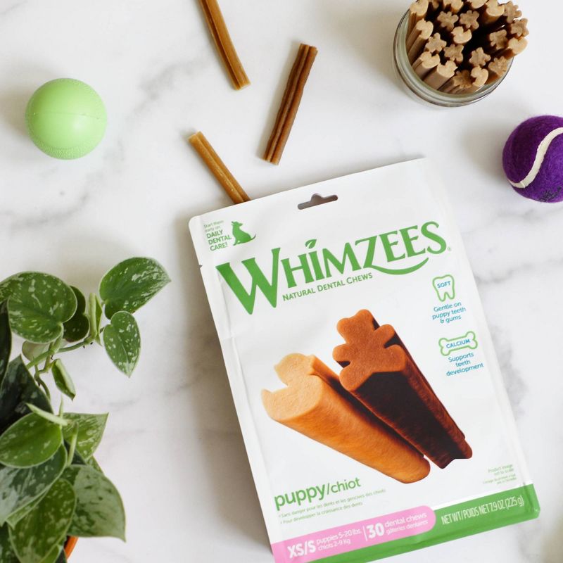 WHIMZEES Puppy Daily Bag Extra Small Dental Dog Treats - 7.9oz