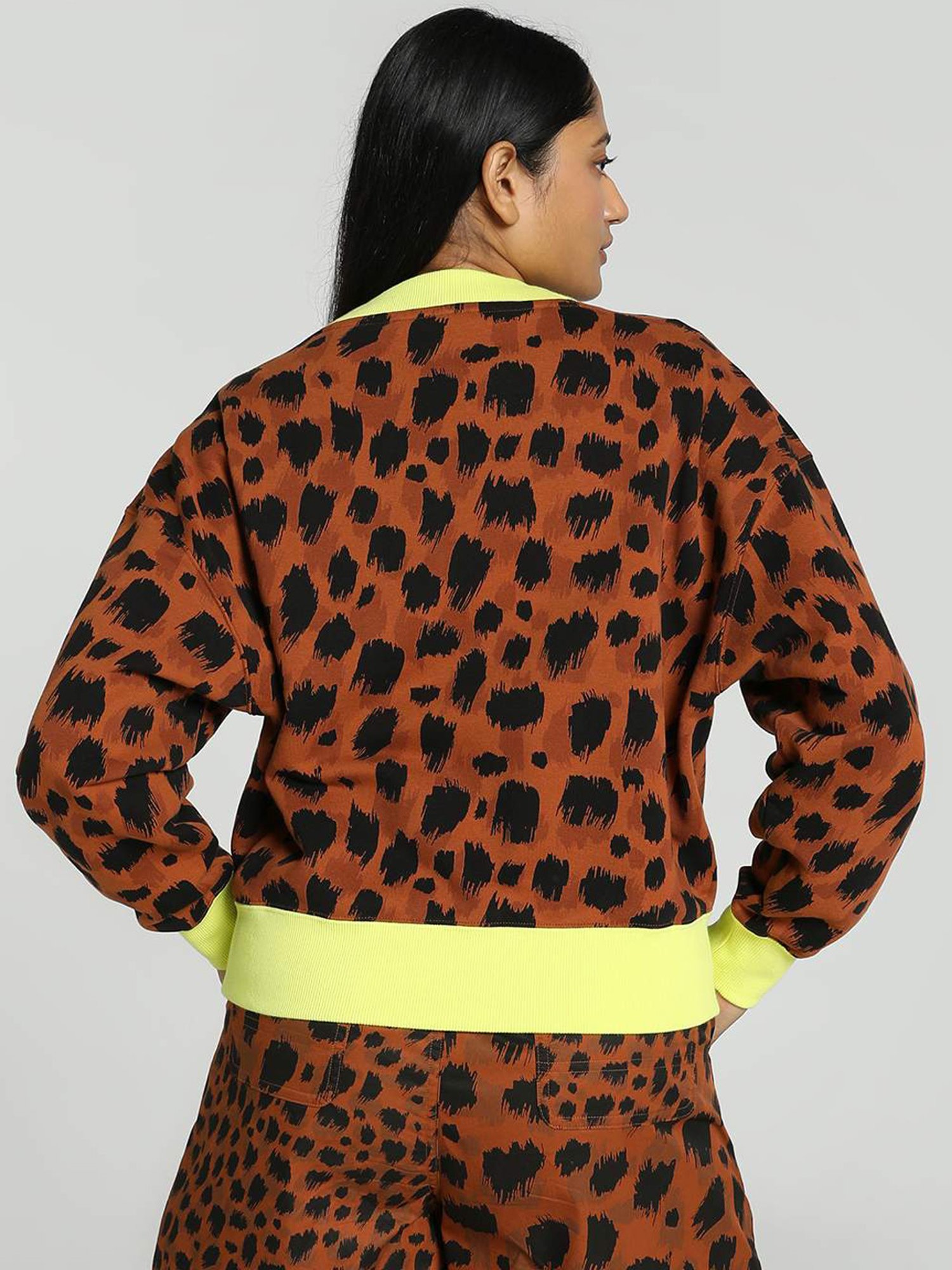 Puma Brown Cotton Printed Cardigan