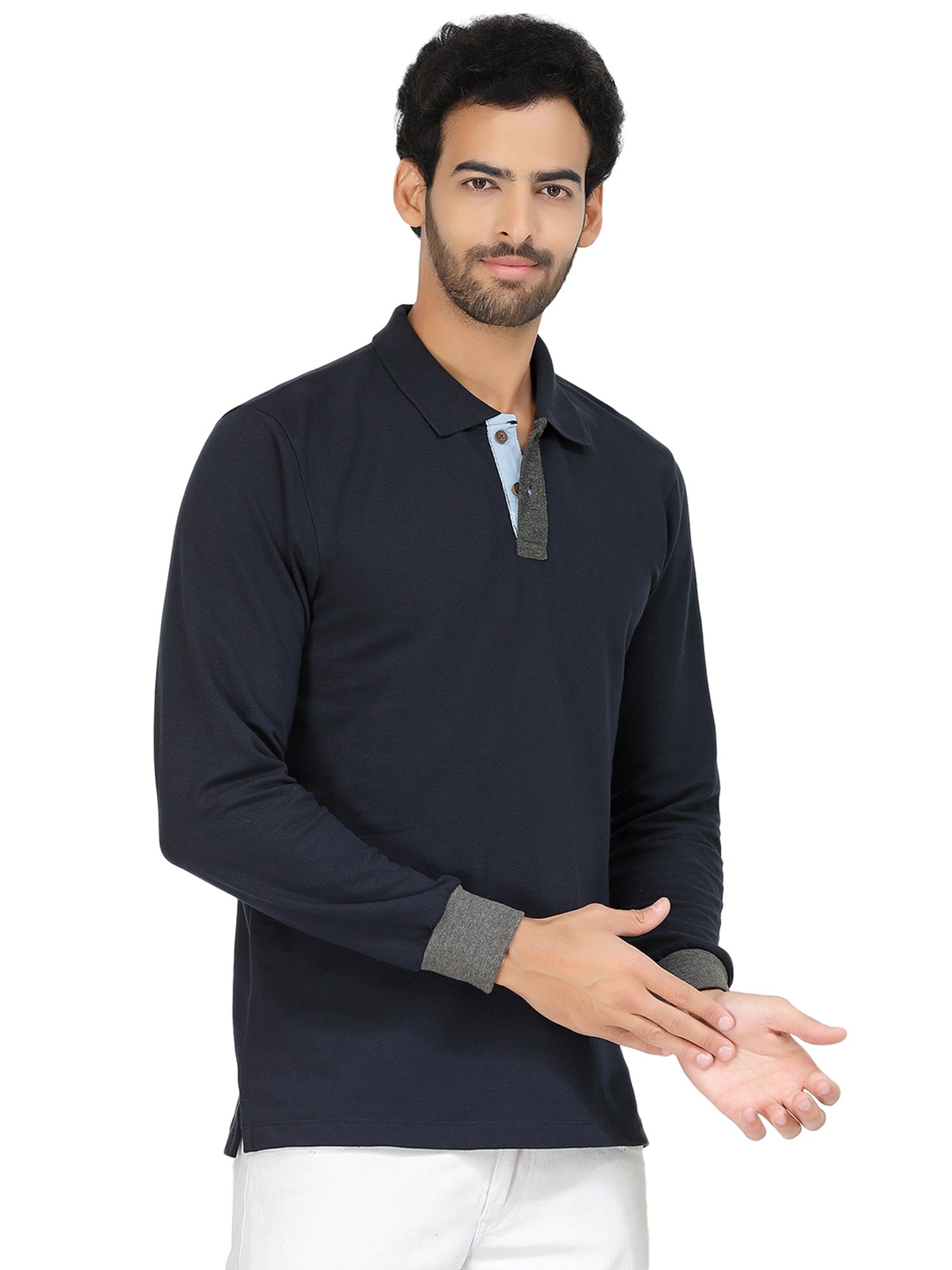 Kalt Navy Regular Fit Polo T-Shirt