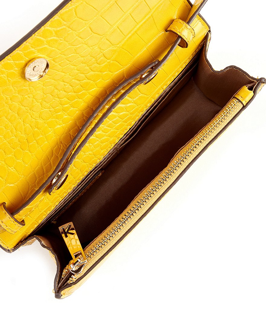 Kate Landry Croco Flap Crossbody Bag