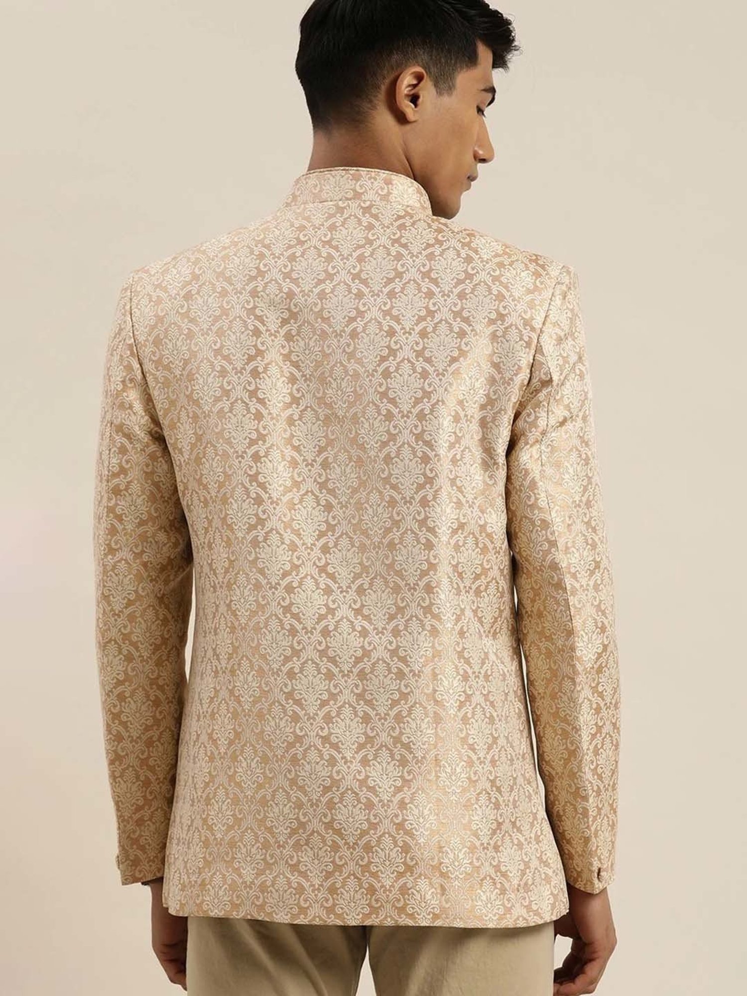 Hangup Cream Regular Fit Ethnic Blazer