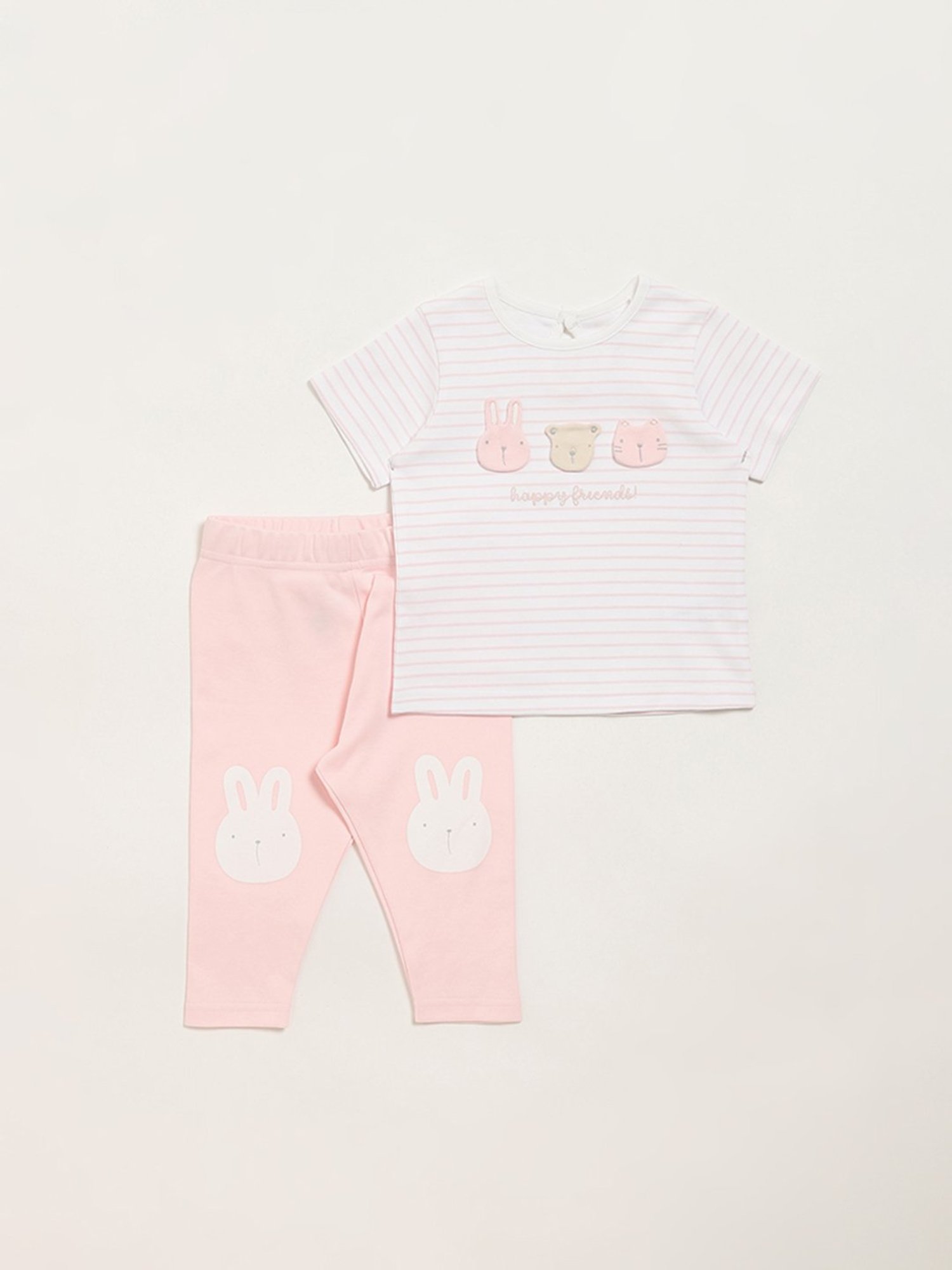 HOP Baby by Westside Pink Bunny T-Shirt & Leggings