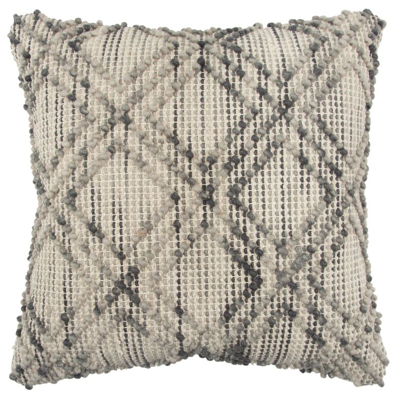 20"x20" Oversize Geometric Square Throw Pillow Gray - Rizzy Home