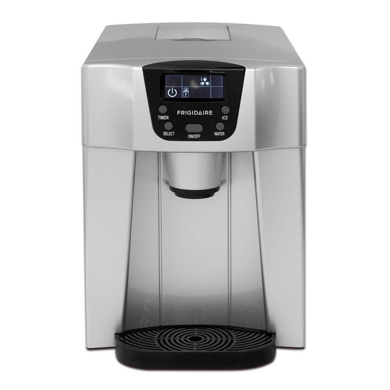 Frigidaire EFIC227 Home/Office 2 in 1 26 Pounds Countertop Compact Portable Electric Ice Cube Maker and Water Dispenser Machine, Stainless Steel