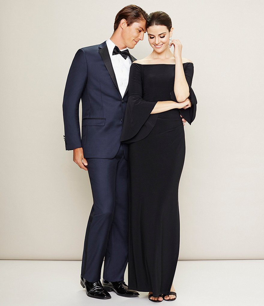 Gold Label Roundtree & Yorke Non-Iron Fitted Point-Collar Solid Tuxedo Shirt with French Cuffs