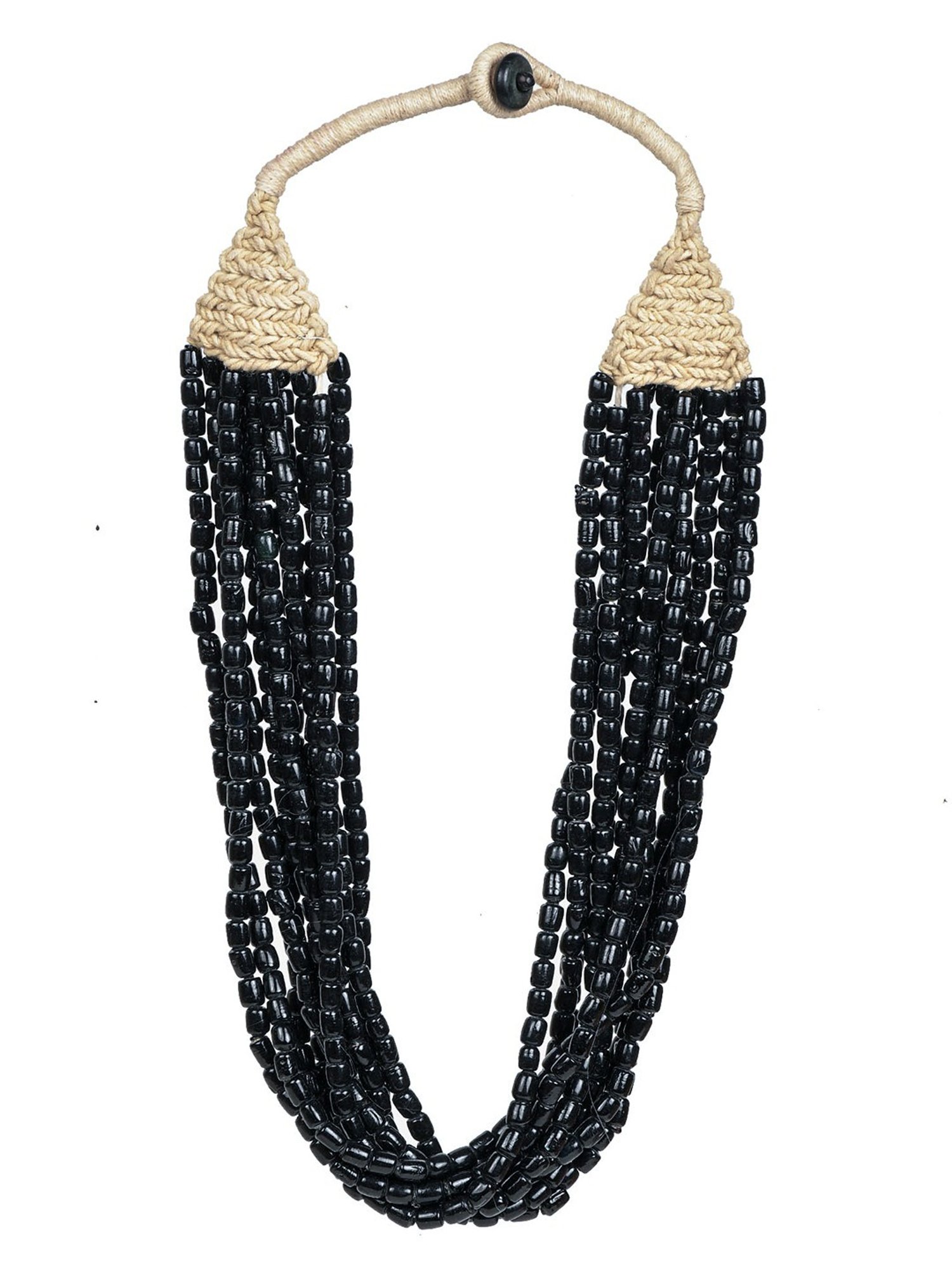 Imli Street Black Vintage Beaded Tribal Necklace