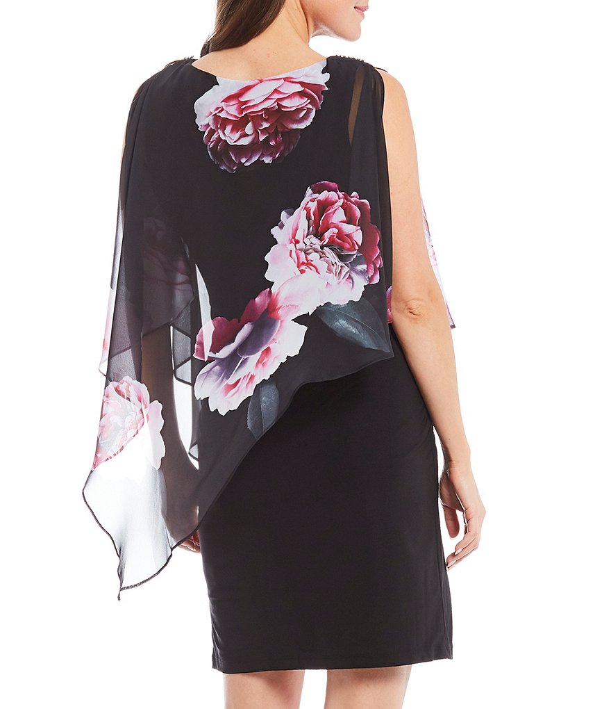 Marina Sequin Lace Round Neck 3/4 Sleeve Sheath Dress