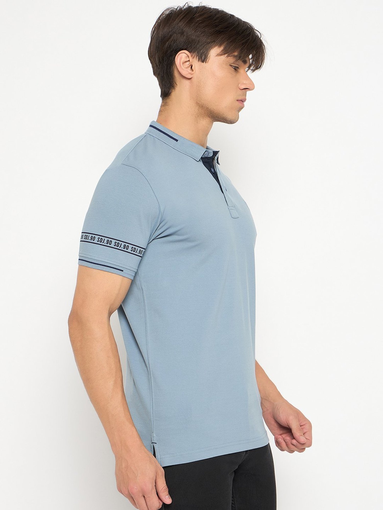 Duke Stone Grey Slim Fit Polo T-Shirt