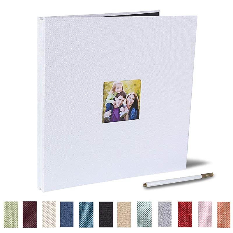 Photo Album Self Adhesive 3x5 4x6 5x7 8.5x11 Magnetic Scrapbook Album DIY Length 11 x Width 10.8 (Inches) with A Metallic Pen