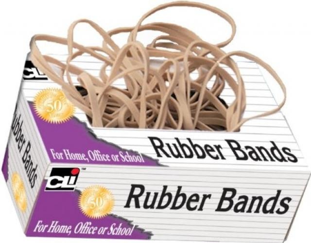 Charles Leonard Rubber Bands, Tissue-style Box, #62, Beige (58162)