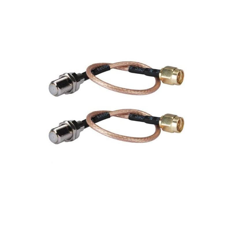 2PCS  RF coaxial coax cable assembly SMA male to F female 6''