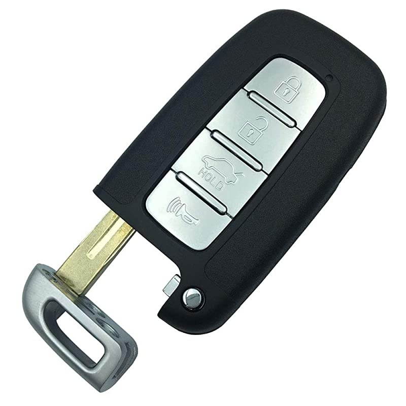 Keyless 4 Buttons Smart Key Shell Case Fob Fits for Hyundai Sonata Elantra Genesis Veloster Key Fob Cover(No Chip)