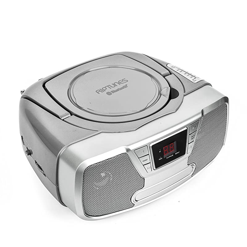 Programmable CD Boombox- Portable Boombox, AM/FM Radio, with Bluetooth Black CDB232BT