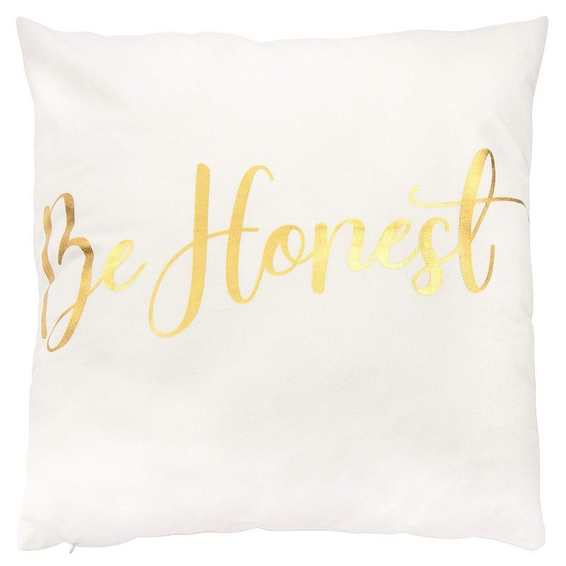 Juvale Set of 4 Pillow Case Cushion Cover with Gold Foil - Be Silly, Be Bright, Be Kind, Be Honest 17x17 in