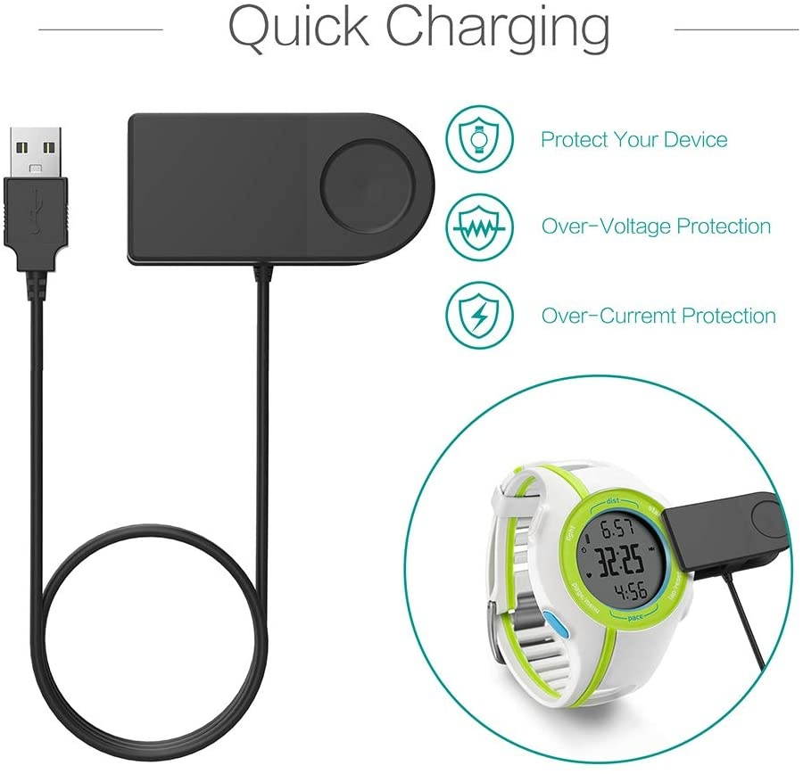 TUSITA Charger Compatible with Garmin Forerunner 110 210, Approach S1 - USB Charging Cable 100cm - GPS Smartwatch Accessories