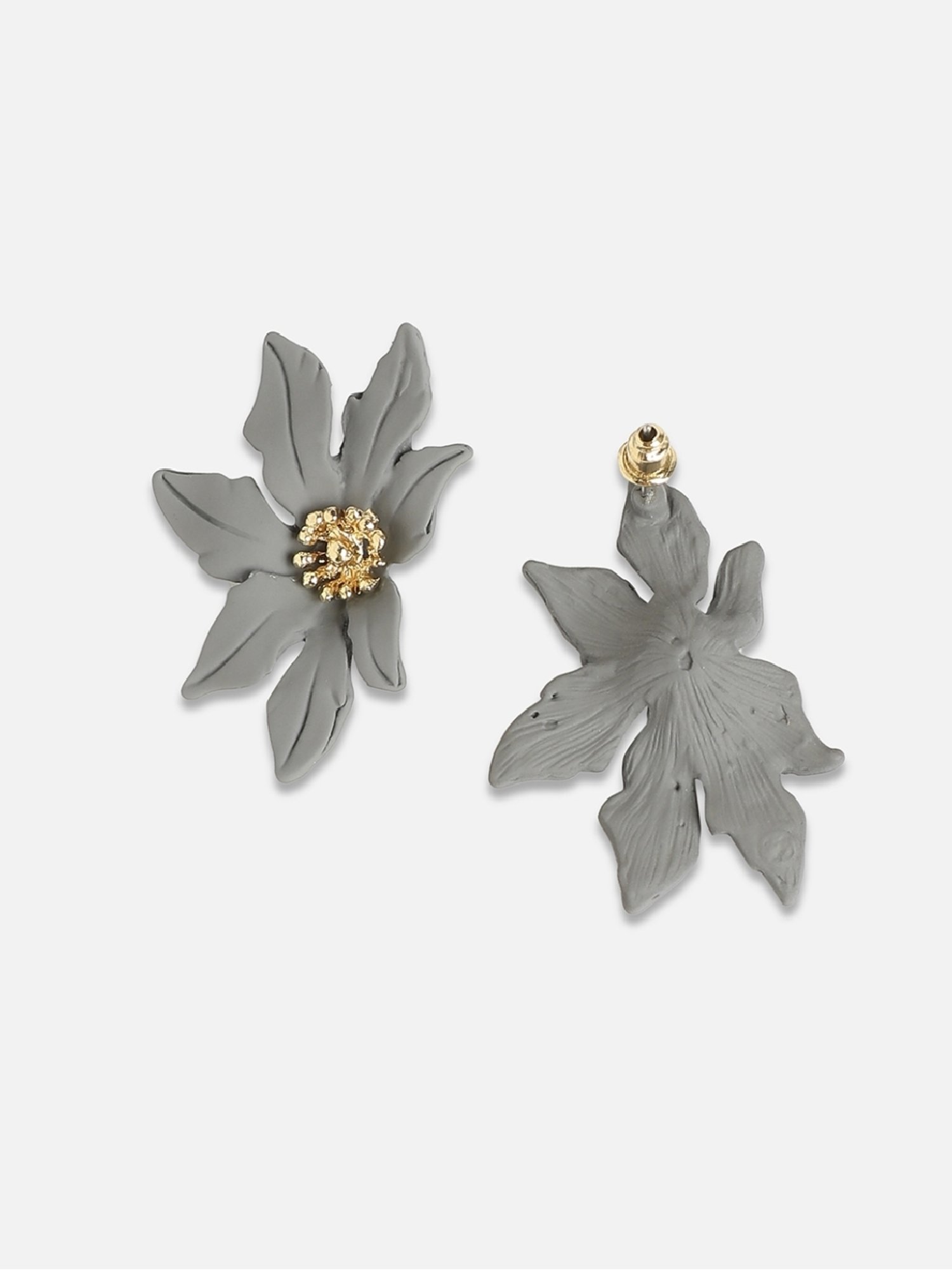 Sohi Women's Flower Odessey Stud Earrings  Moon Grey