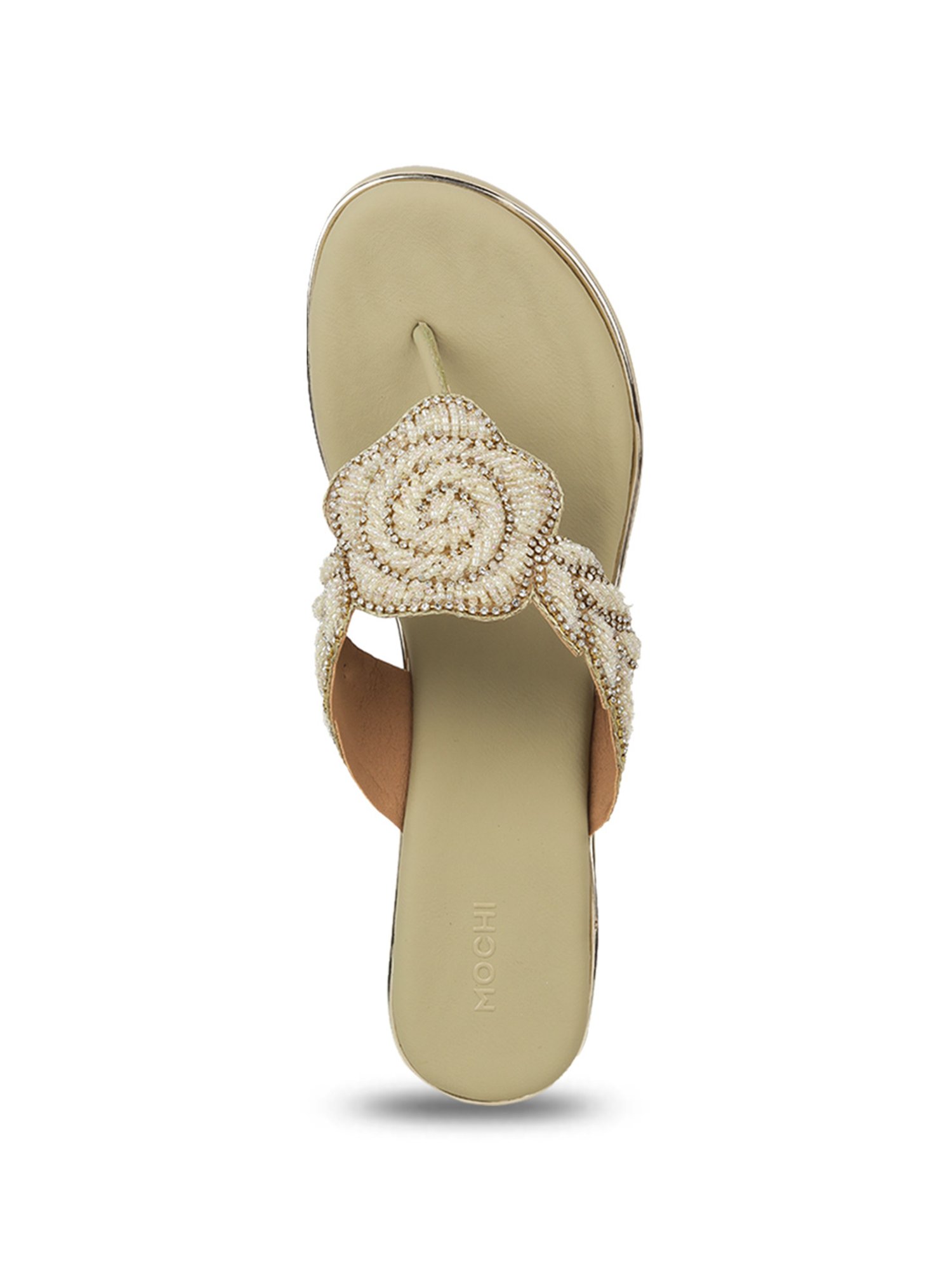 Mochi Women's Green Thong Wedges