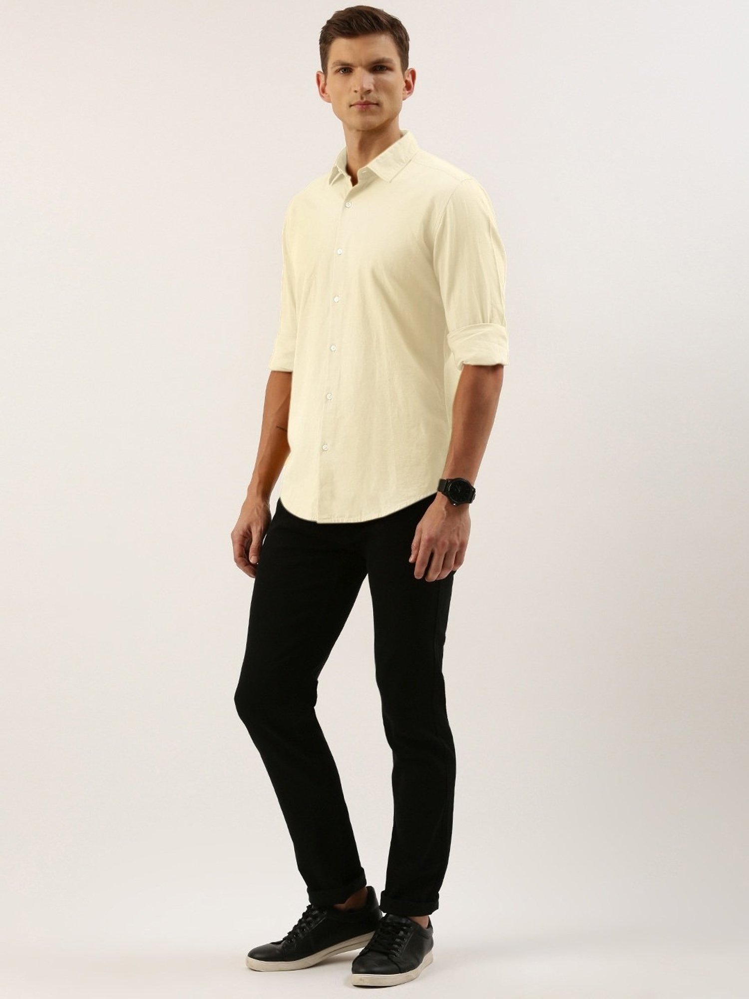 IVOC Lemon Yellow Slim Fit Shirt