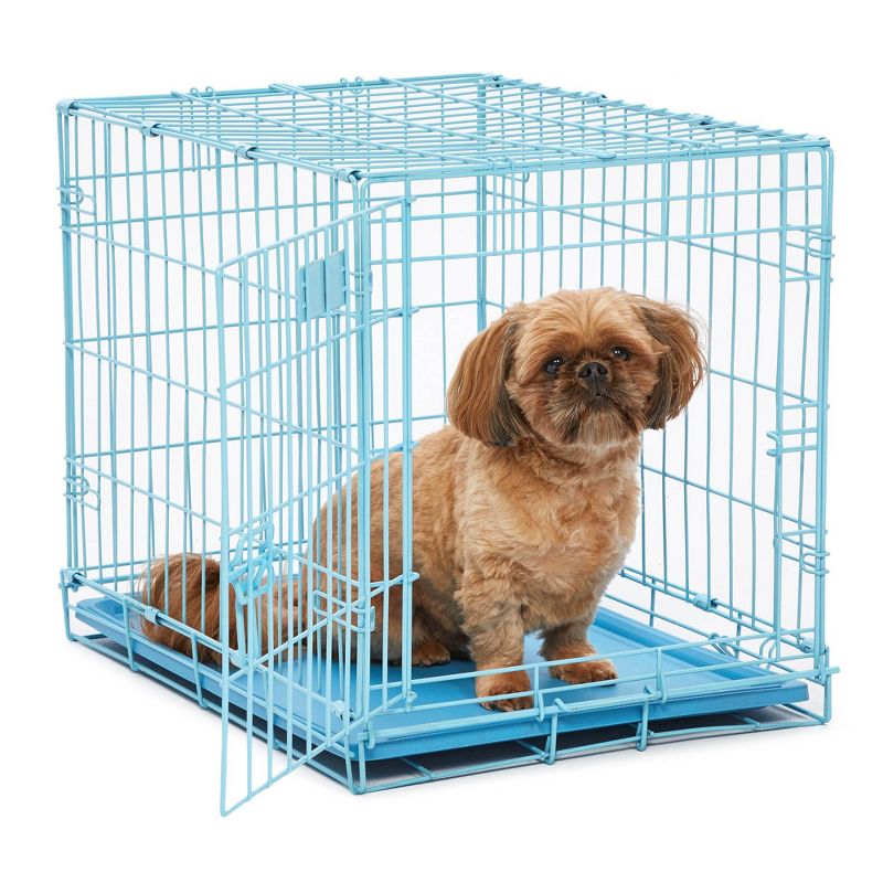 MidWest Homes for Pets 24" iCrate Single Door & Double Door Dog Crate, Blue