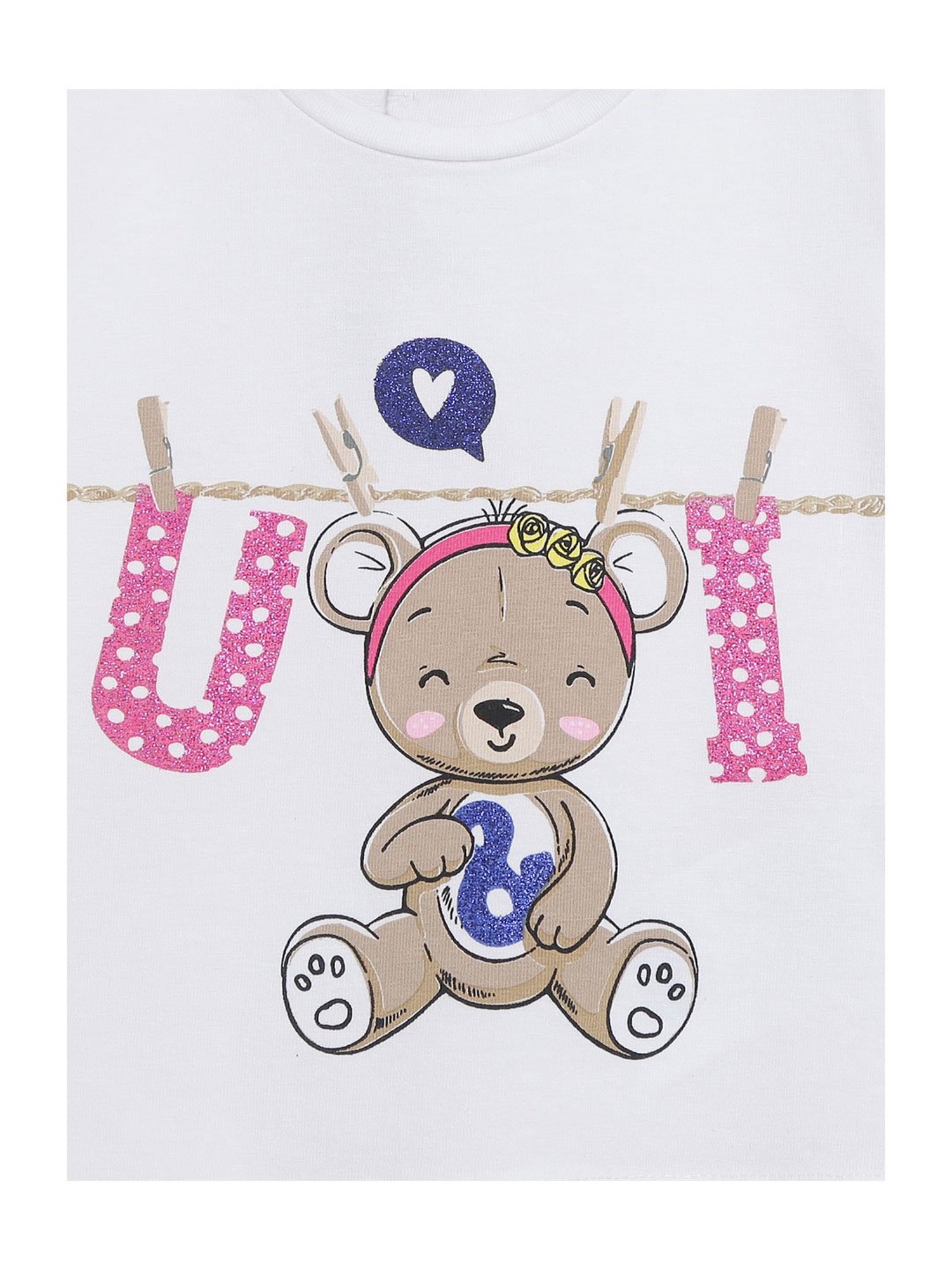 Chicco Kids White & Pink Printed Top with Shorts