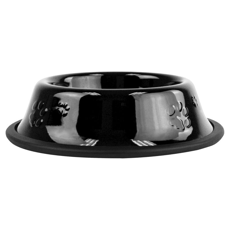 Platinum Pets Embossed Non-Tip Cat/Dog Bowl - Midnight Black - .75 Cup