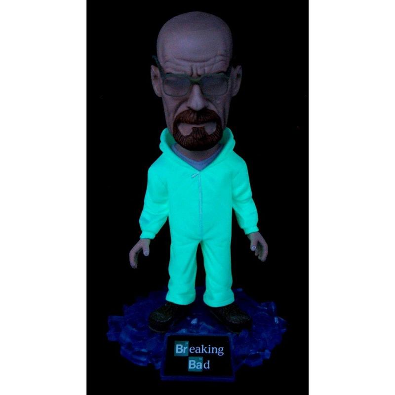 Mezco Toyz Breaking Bad Walter White Exclusive Glow In The Dark Green Bobblehead