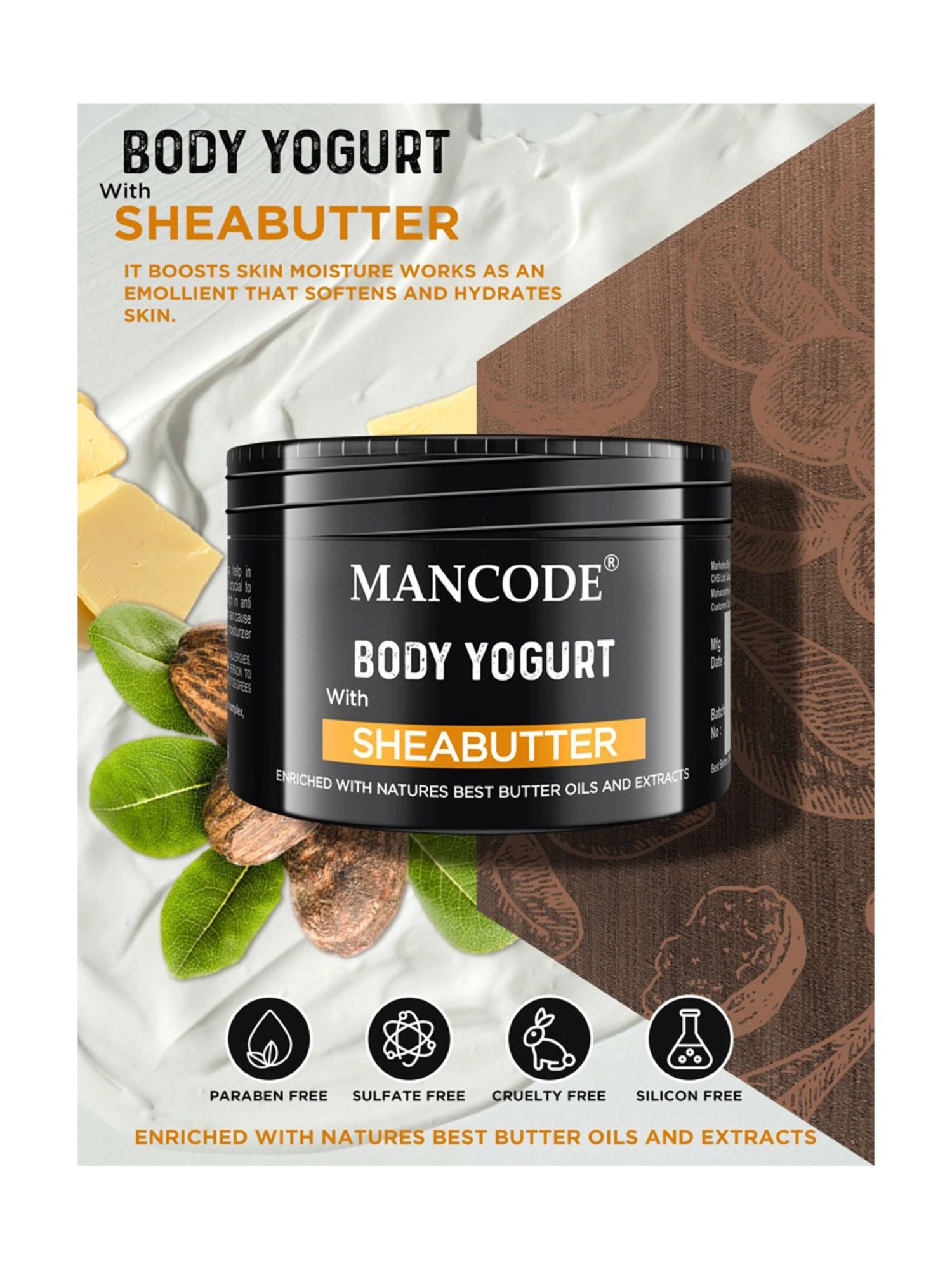 Mancode Shea Butter Body Yogurt - 100 gm