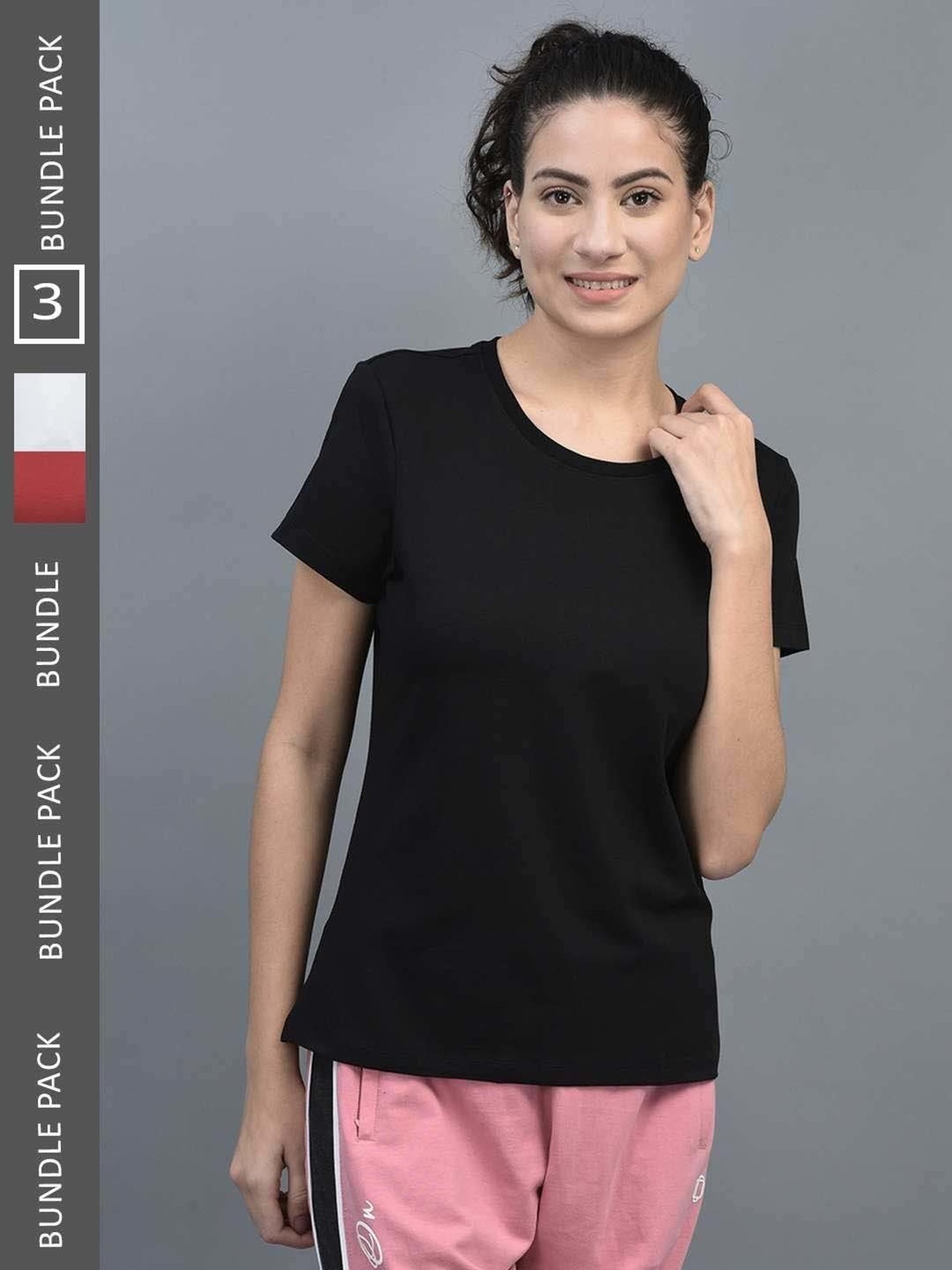 Dollar Black & Maroon Cotton Sports T-Shirt - Pack Of 3