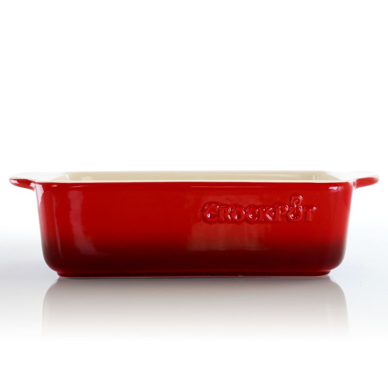 Crock-Pot 1.25 Quart Artisan Rectangle Stoneware Baking Pan in Red