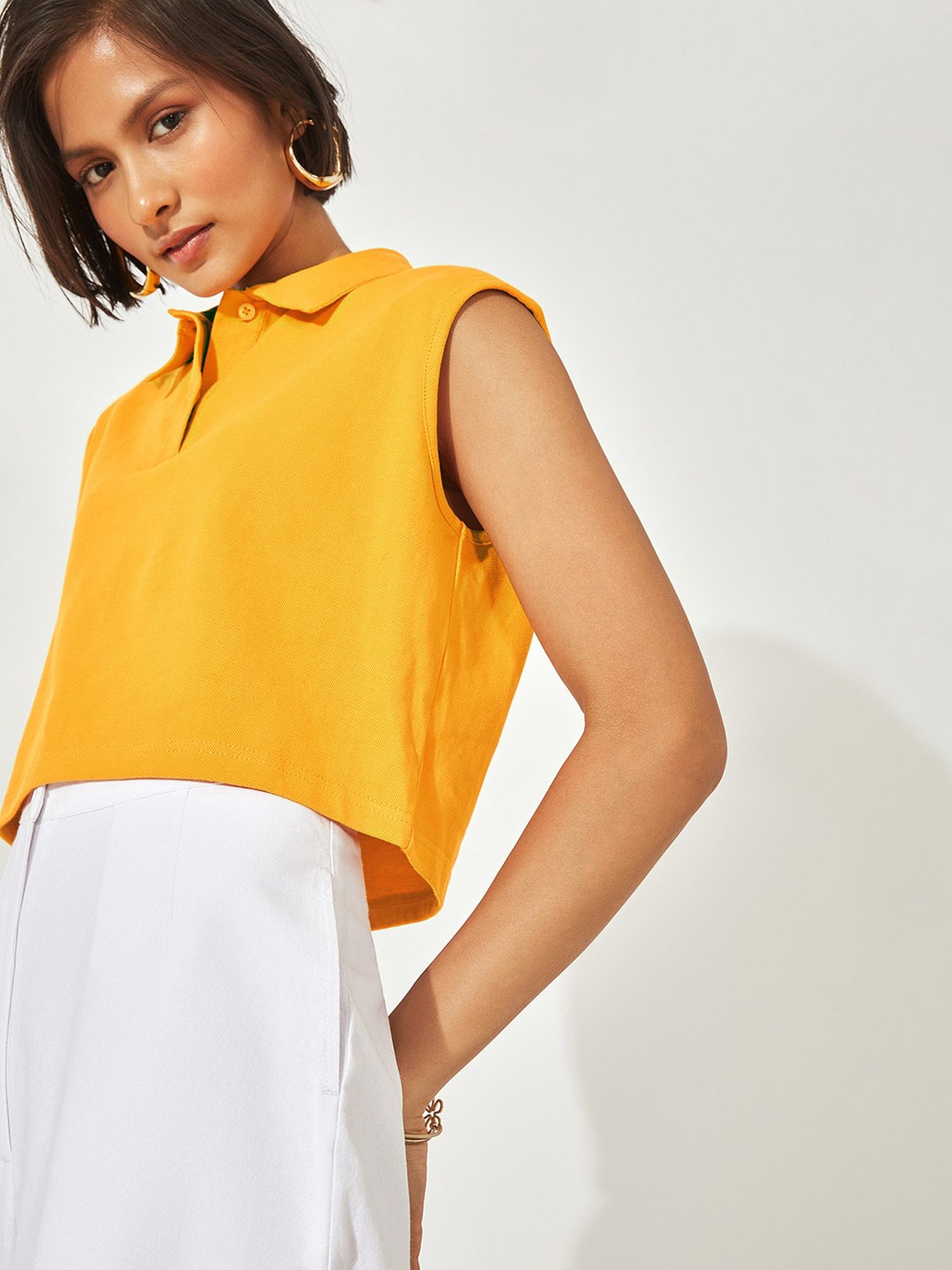 The Label Life Yellow Crop Top