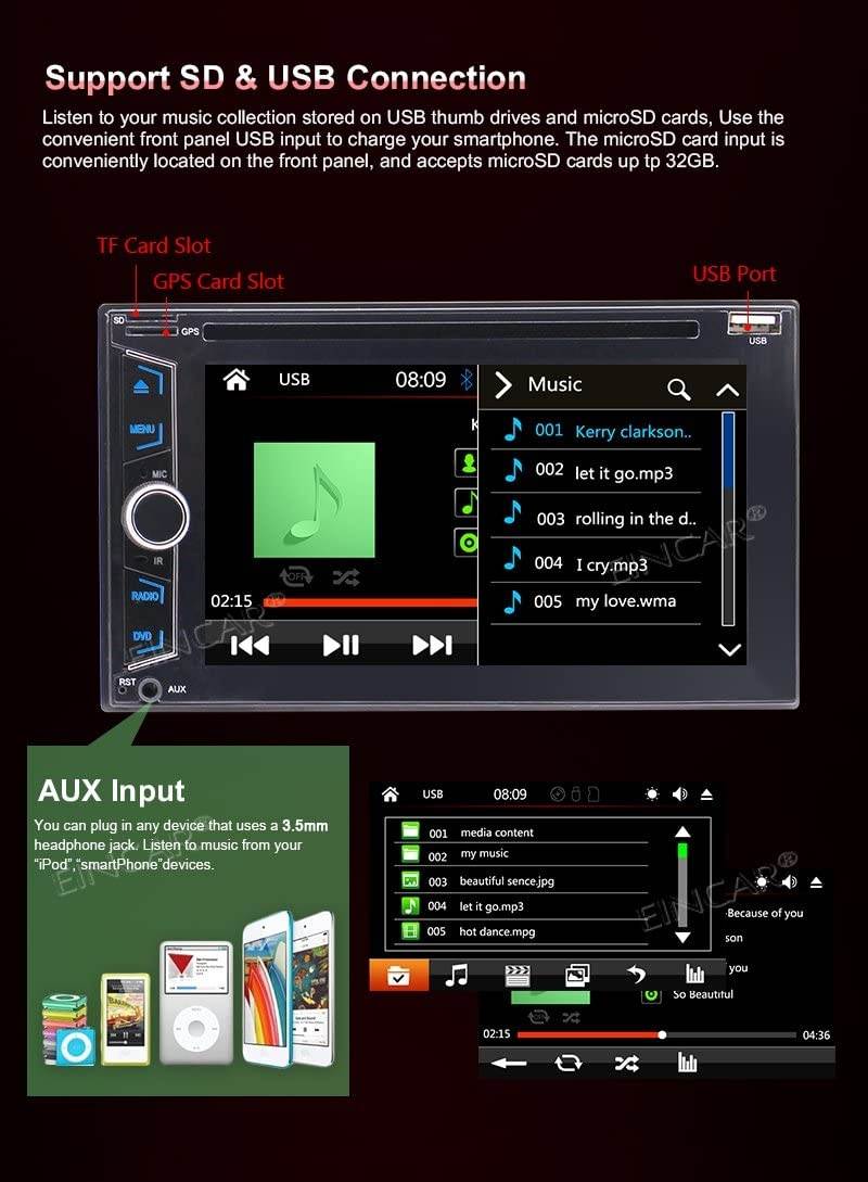 6.2 Inch HD Capacitive Touch Screen Car Stereo Double Din CD/DVD Player GPS Navigation Support GPS Bluetooth Autoradio TF USB WiFi AUX 3G 4G FM/AM Radio Remote Control Colorful Buttons