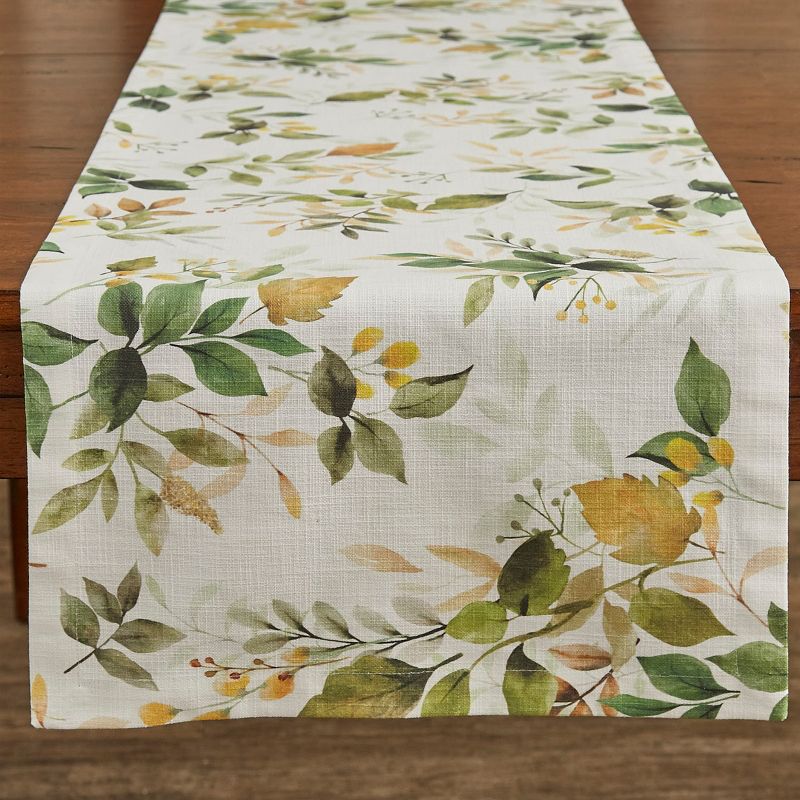 Split P Laurel Table Runner - 72"L - White