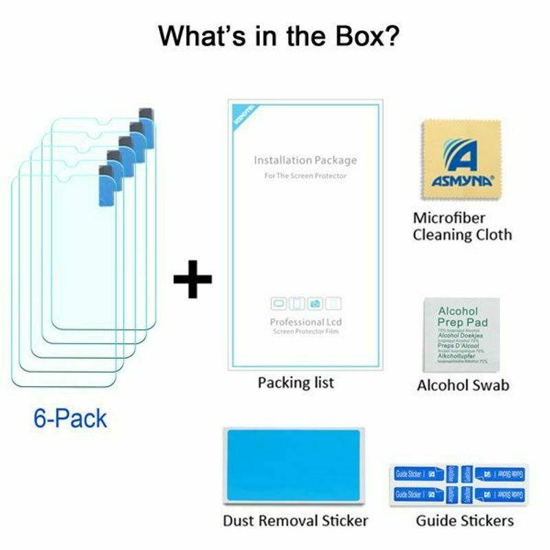 6-Pack Clear Tempered Glass Screen Protector For  Galaxy A20/A50