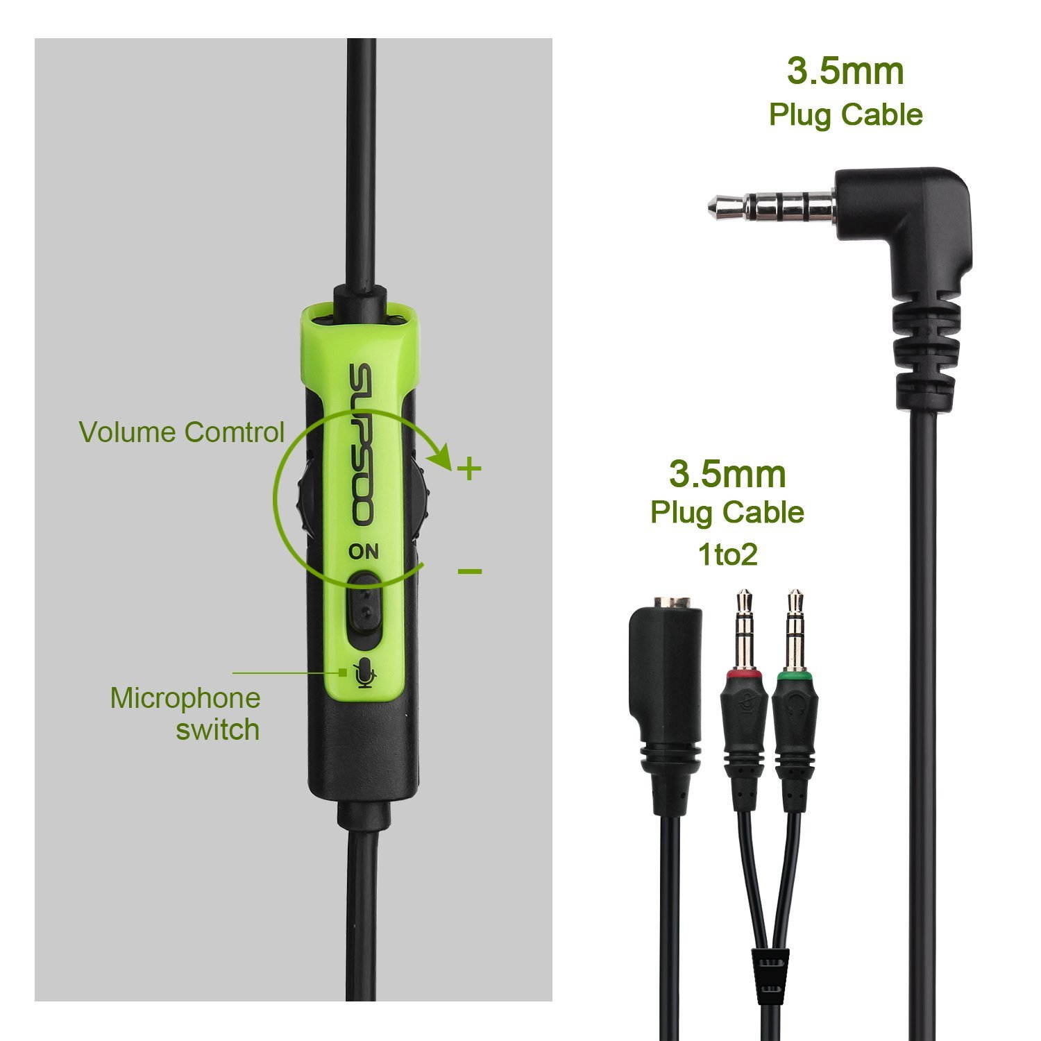 SUPSOO G818 PS4 New Xbox One Stereo Headset Over-Ear Gaming Headphones with Mic Bass Volume Control