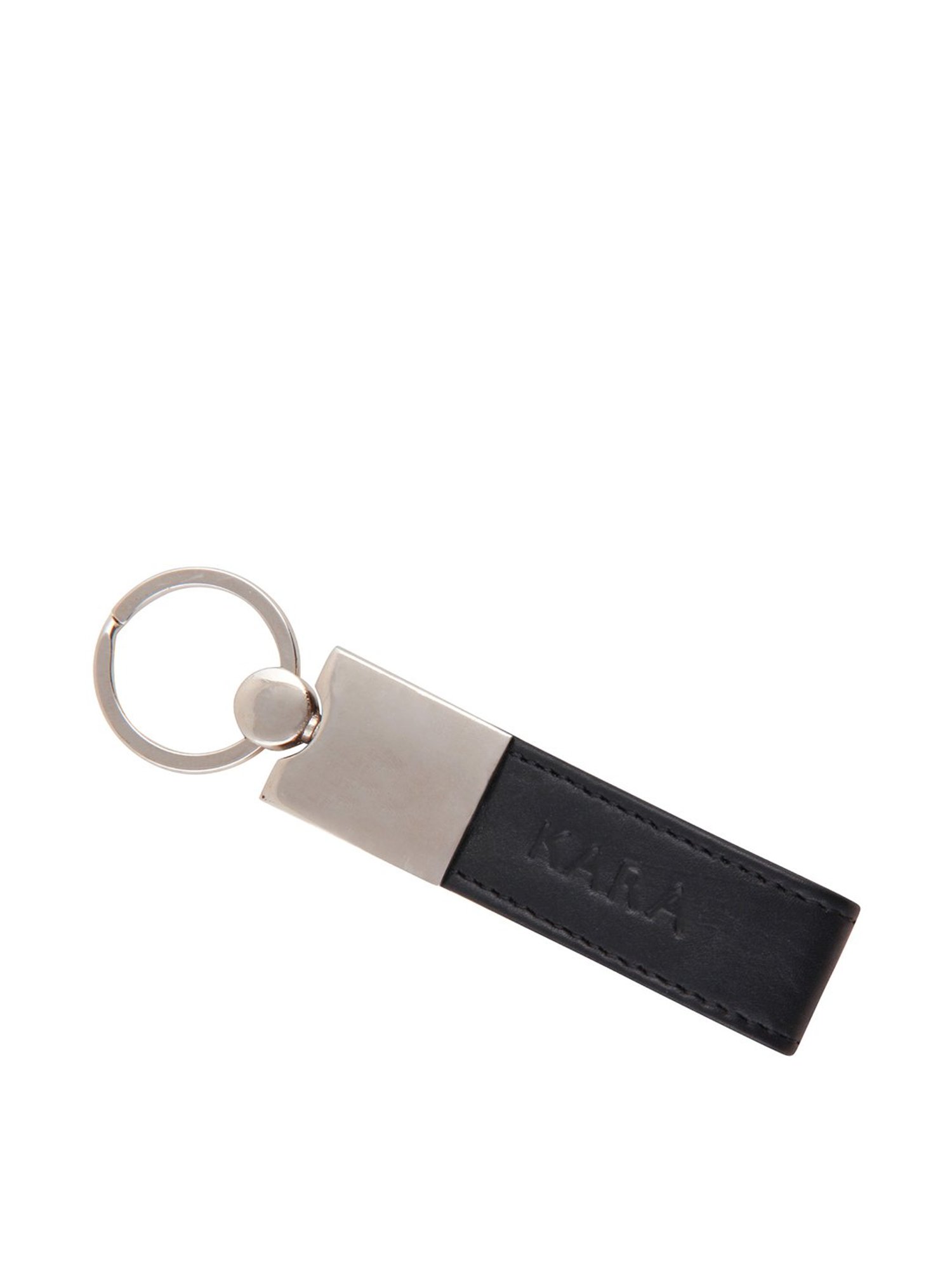 Kara Black Leather Keychain