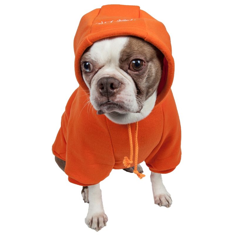 Pet Life Fashion Plush Cotton Hooded Sweater Dog Hoodie - Orange - M