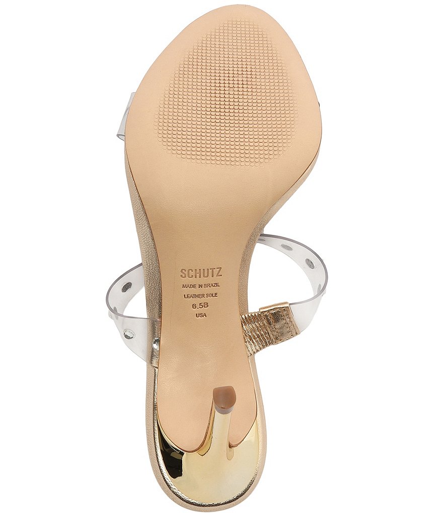 Schutz Ariella Studded Clear Vinyl Dress Slides