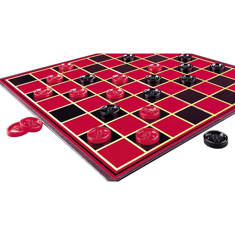 Pressman Classic Checkers Game With Folding Board and Interlocking Checkers