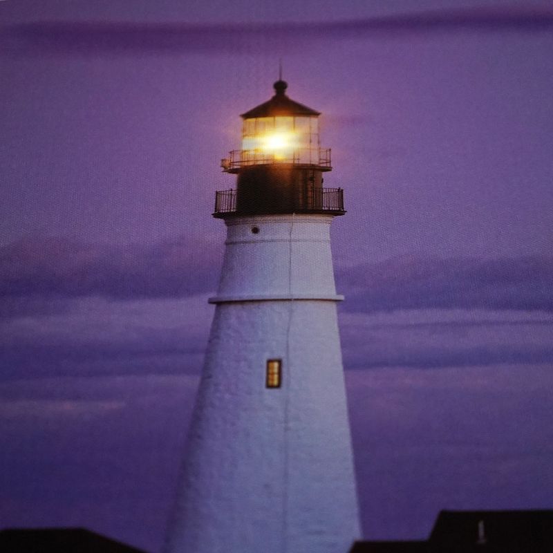 Northlight LED Lighted Coastal Lighthouse Home with Sunset Canvas Wall Art 15.75" x 23.5"