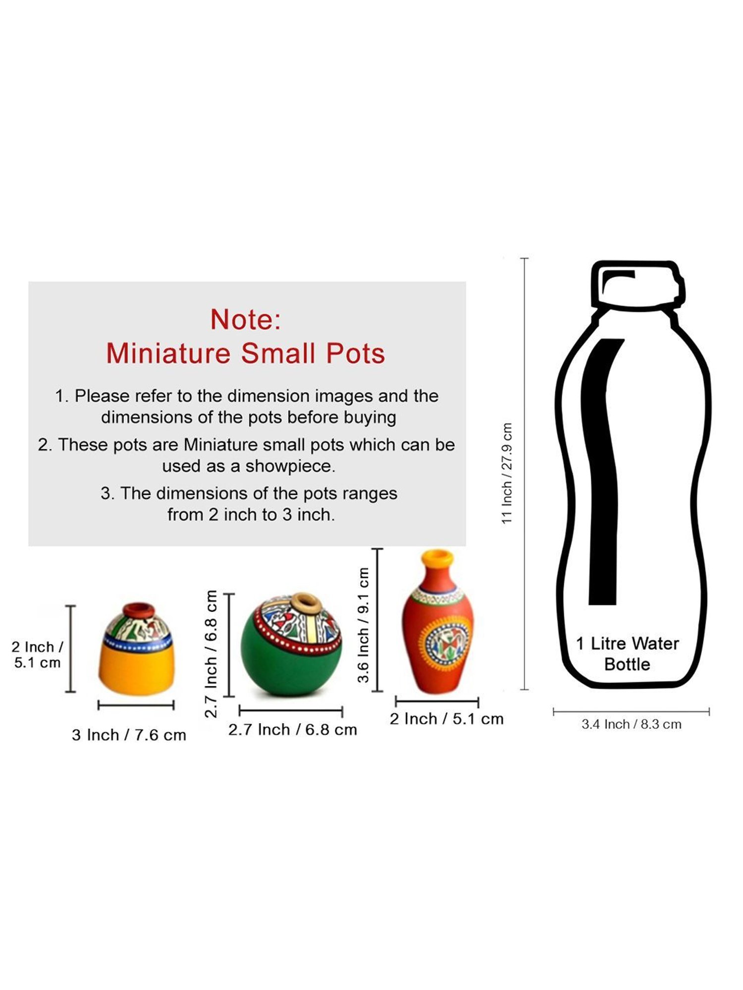 ExclusiveLane 9 Terracotta Warli Handpainted Pots With Sheesham Wooden Frame Wall Hanging