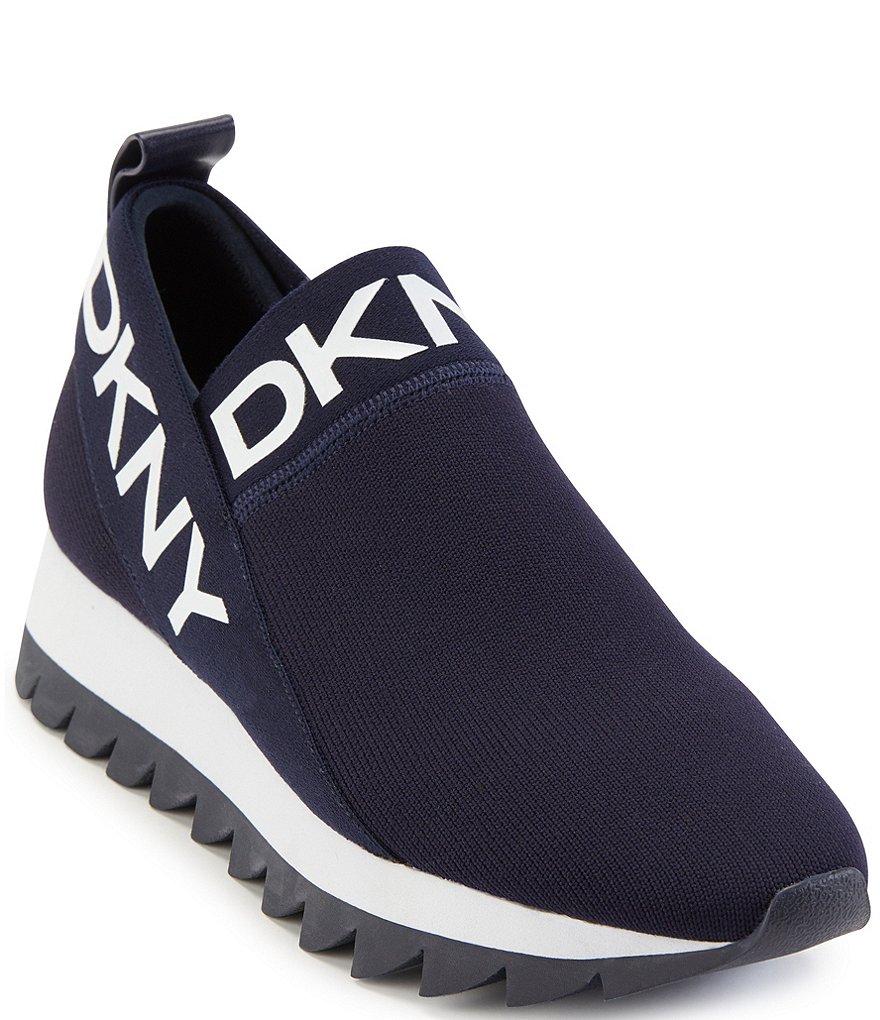 DKNY Ashton Knit Signature Logo Slip-On Sneakers